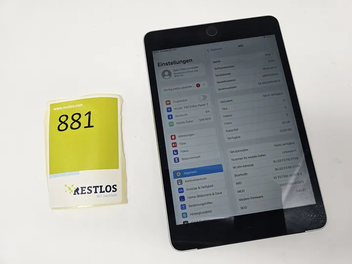 iPad Mini 4 32GB + Simkartenslot